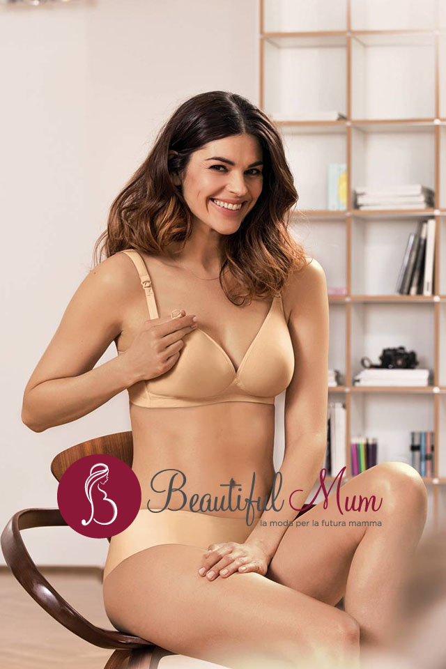 Anita Maternity 5055-753 Miss Cotton Reggiseno Gravidanza E Allattamento Senza Ferretto – Nude, Morbido E Stampato A Pois